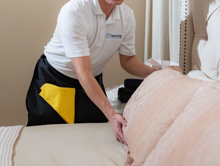 Man Fixing The Pillow